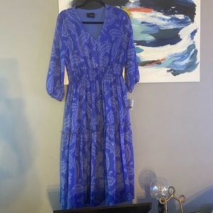 Blue and white dress